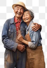 PNG  Old couple portrait adult photo. AI generated Image by rawpixel.