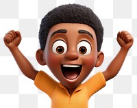 PNG Excited black boy cartoon  excitement. 