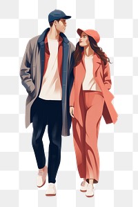 PNG  Couple walking coat togetherness. AI generated Image by rawpixel.