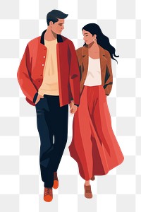 PNG  Couple fashion walking adult. AI generated Image by rawpixel.
