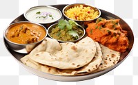 PNG Indian food curry bread plate. 