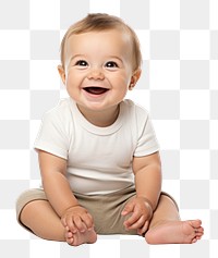 PNG Laughing baby portrait sitting photo. AI generated Image by rawpixel.