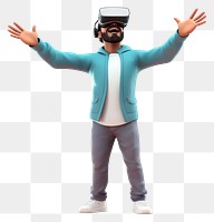 PNG Man wearing vr cartoon adult white background. AI generated Image by rawpixel.