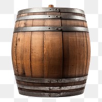 PNG Old wooden wine barrel keg white background