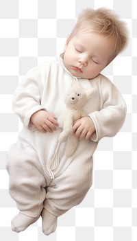 PNG Sleeping baby portrait white photo. 