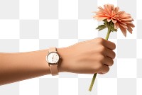 PNG Flower hand wristwatch finger. 