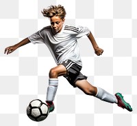 PNG Young footballer kicking sports motion. AI generated Image by rawpixel.