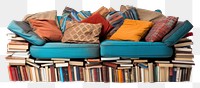 PNG Book publication furniture cushion. AI generated Image by rawpixel.