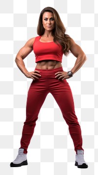 PNG Trainer coach women big muscles photo pose sports. AI generated Image by rawpixel.