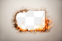 PNG Paper flame destruction rectangle. 