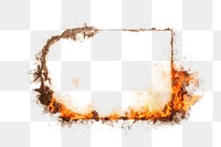 PNG Paper flame destruction rectangle. 