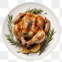 PNG Plate rosemary roasted dinner. AI generated Image by rawpixel.