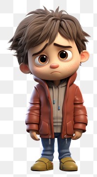 PNG Sad kid cartoon white background outerwear. 