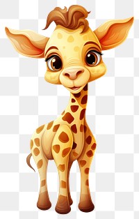 PNG Cute animals giraffe cartoon mammal. 