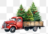 PNG Truck carrying a Christmas tree christmas truck vehicle. 