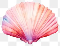 PNG Watercolor shell clam white background. AI generated Image by rawpixel.