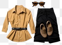 PNG Footwear sleeve blouse khaki. AI generated Image by rawpixel.
