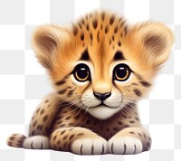 PNG Cute animals cheetah wildlife cartoon. 