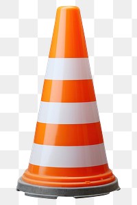 PNG Traffic cone white background protection barricade. 