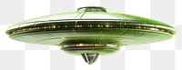 PNG Green vintage ufo white background transportation architecture. 