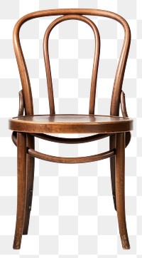 PNG Vintage wood chair furniture white background architecture. 