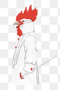 PNG Vintage chicken man, illustration by Robert Hardmeyer, transparent background. Remixed by rawpixel.