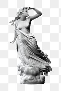 PNG The Lost Pleiad, vintage woman statue by Randolph Rogers, transparent background. Remixed by rawpixel.