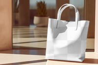 Leather tote bag png mockup, transparent design