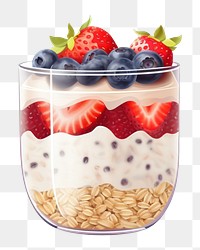 PNG  Oats dessert berry fruit. AI generated Image by rawpixel.