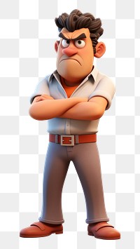 PNG Angry man cartoon figurine  