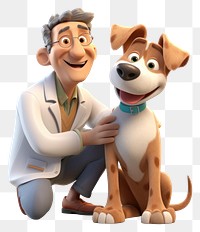 PNG vet with dog 3d illustration