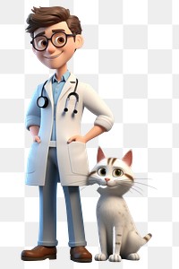 PNG Veterinarian cartoon mammal doctor. AI generated Image by rawpixel.