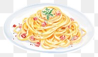 PNG Carbonara spaghetti pasta plate. 