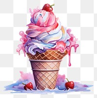 PNG Ice cream dessert food strawberry. AI generated Image by rawpixel.