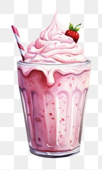 PNG Pink milkshake dessert cream drink. 