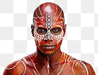 PNG Aboriginal portrait paint adult. 