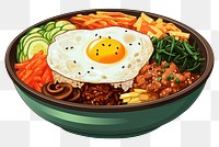 PNG Bibimbap food egg vegetable. 