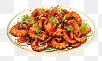 PNG Food octopus fried meal. 