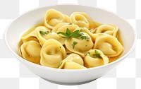 PNG Tortellini pasta plate food. 