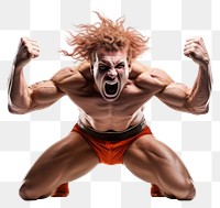 PNG Wrestling shouting adult white background. AI generated Image by rawpixel.