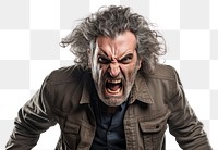 PNG  Angry man shouting adult white background. AI generated Image by rawpixel.