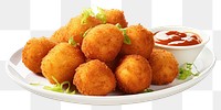 PNG  Appetizer food white background croquette. 