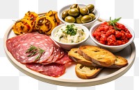 PNG  Appetizers bread lunch plate. AI generated Image by rawpixel.