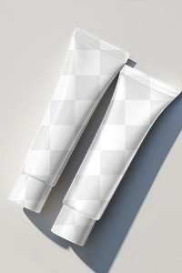 Skincare tube png mockup, transparent product packaging