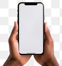 PNG  Smartphone person hand white background. AI generated Image by rawpixel.