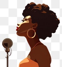 PNG African Woman back microphone earring adult. 