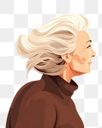 PNG Beautiful hair grandmother drawing sketch adult. 