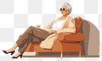 PNG Grandmother furniture sitting chair. AI generated Image by rawpixel.