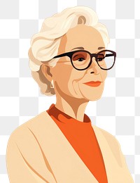 PNG Grandmother portrait glasses sketch. AI generated Image by rawpixel.