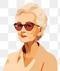 PNG Grandmother portrait sunglasses necklace. AI generated Image by rawpixel.